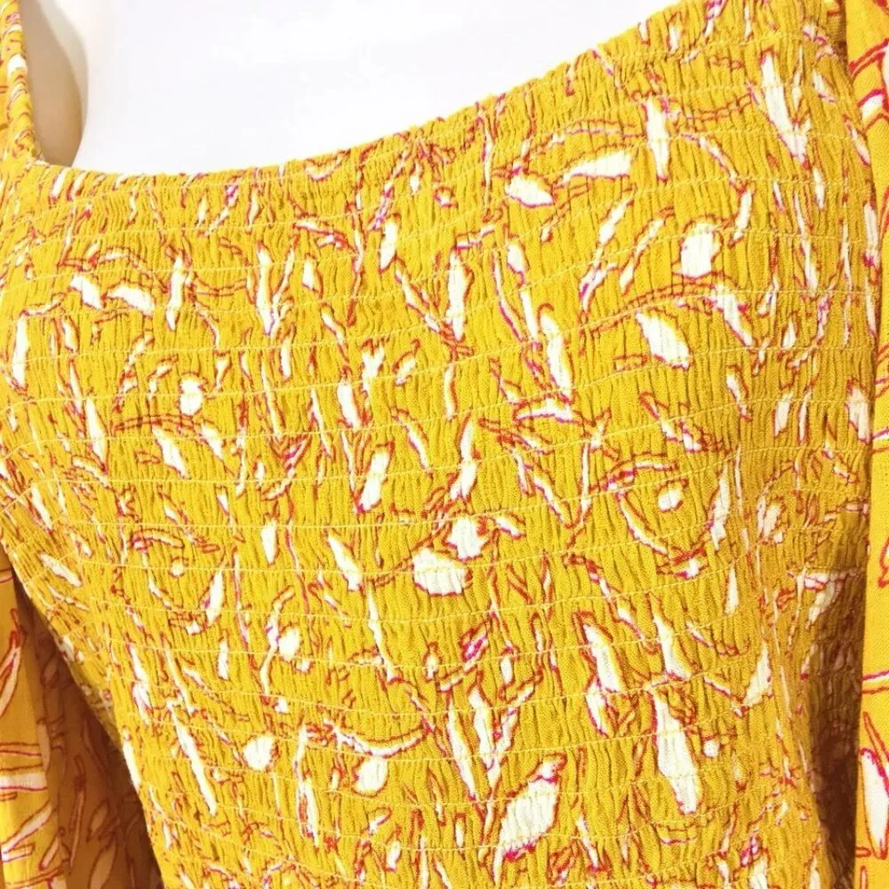 B.O.G. Collective Isabelle Crop Top Sz XL Balloon Sleeve Smocked Bodice NEW - Picture 6 of 8